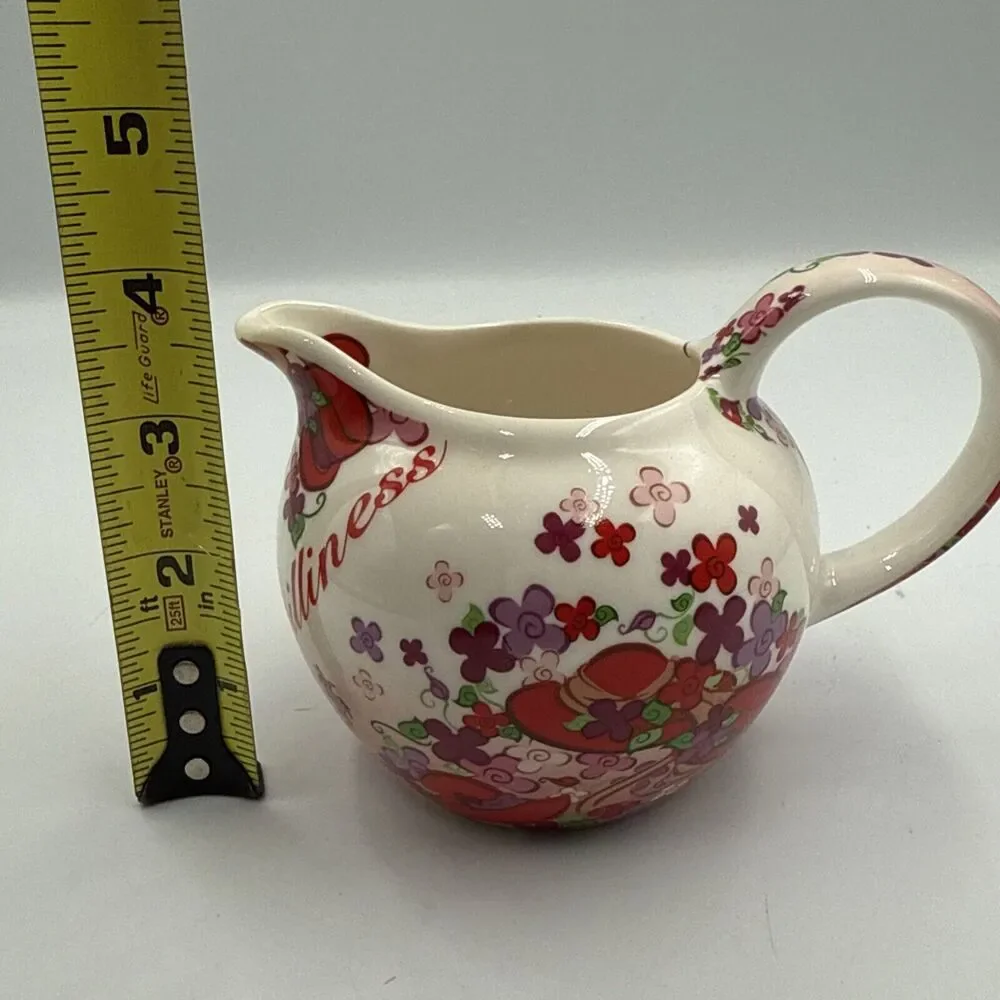 RED‎ HAT Society Paul Cardew 2004 Pink Chintz Floral Red Purple Creamer